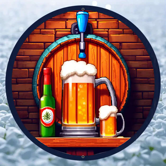 1 8 Round Beer Decorative Sign