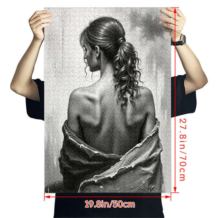 1000pcs Jigsaw Puzzle Intricate Woman Back Design Waterproof Scratch-Resistant