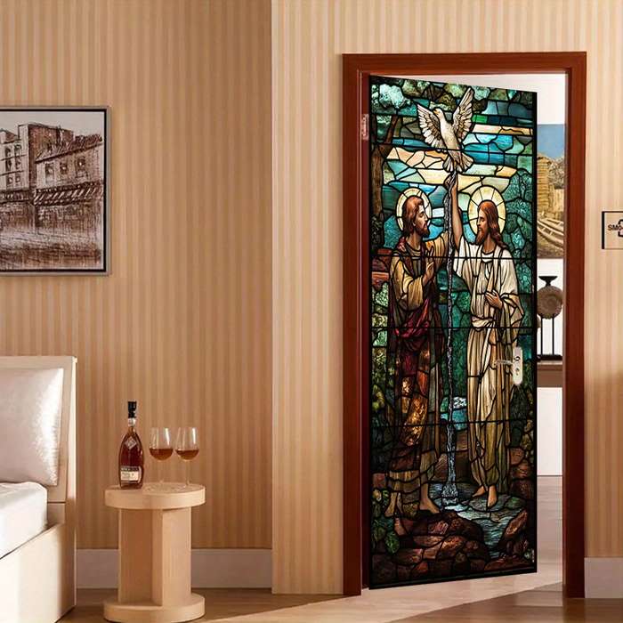 1pc 76.96x199.9cm Jesus Christian Themed Stickers