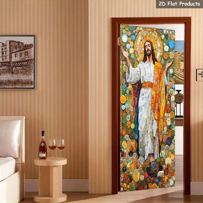 1pc 76.96x199.9cm Jesus Christian Themed Stickers