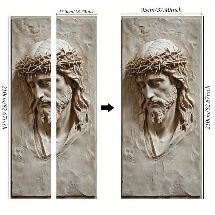 1pc 76.96x199.9cm Jesus Christian Themed Stickers