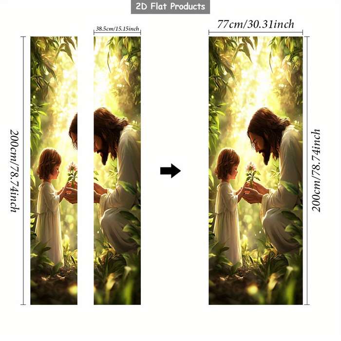 1pc 76.96x199.9cm Jesus Christian Themed Stickers