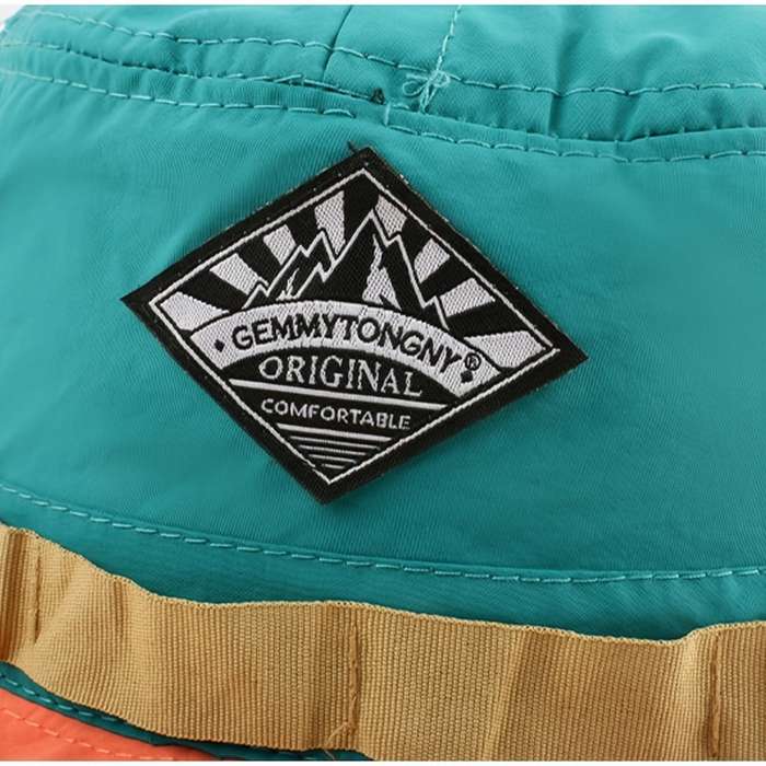 1pc Vibrant Color-Block Wide Brim Bucket Hat Lightweight Quick-Dry Breathable 100% Polyeste