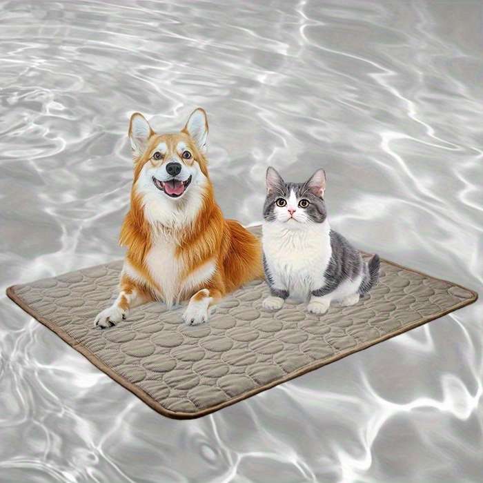 1piece Ice Sliky Fiber Fabric Cooling Mat Coffee Color Cooling Pad