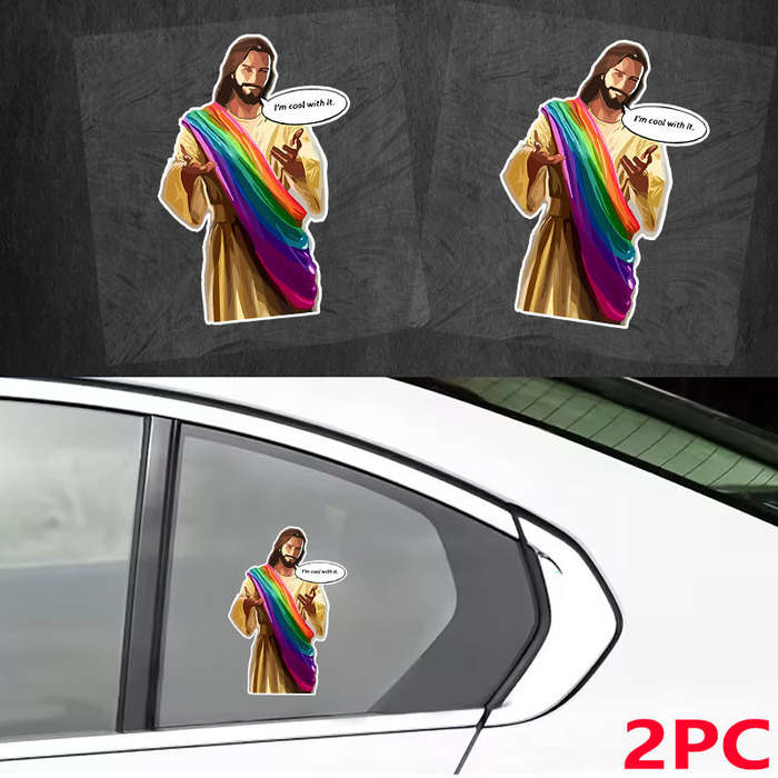 2 Pieces Jesus Christian Themed Stickers