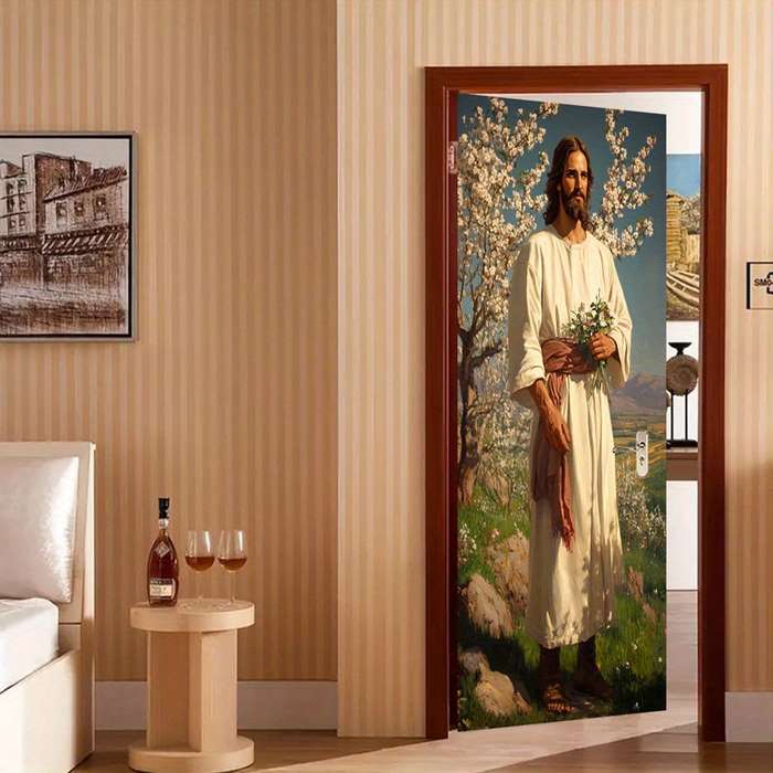 1pc 76.96x199.9cm Jesus Christian Themed Stickers