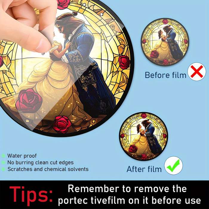 1pc 2D Flat  Beast from Beauty and the Beast Suncatcher  Stained Acrylic Window Hanging for O