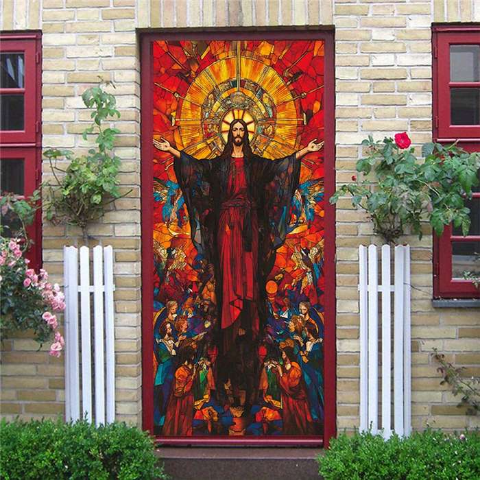 1pc 76.96x199.9cm Jesus Christian Themed Stickers
