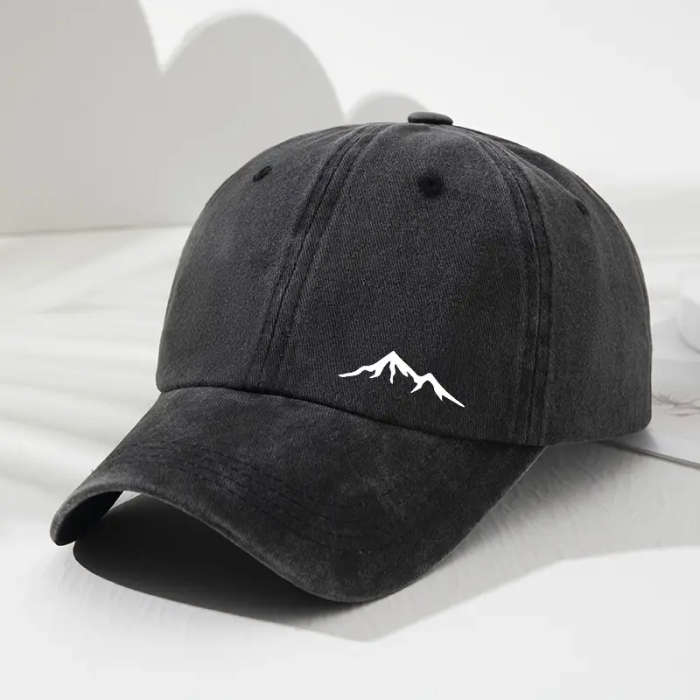 1pc Retro Adjustable Baseball Cap with Mountain View Print Soft Top Dad's Hat Sun Protection Perfect