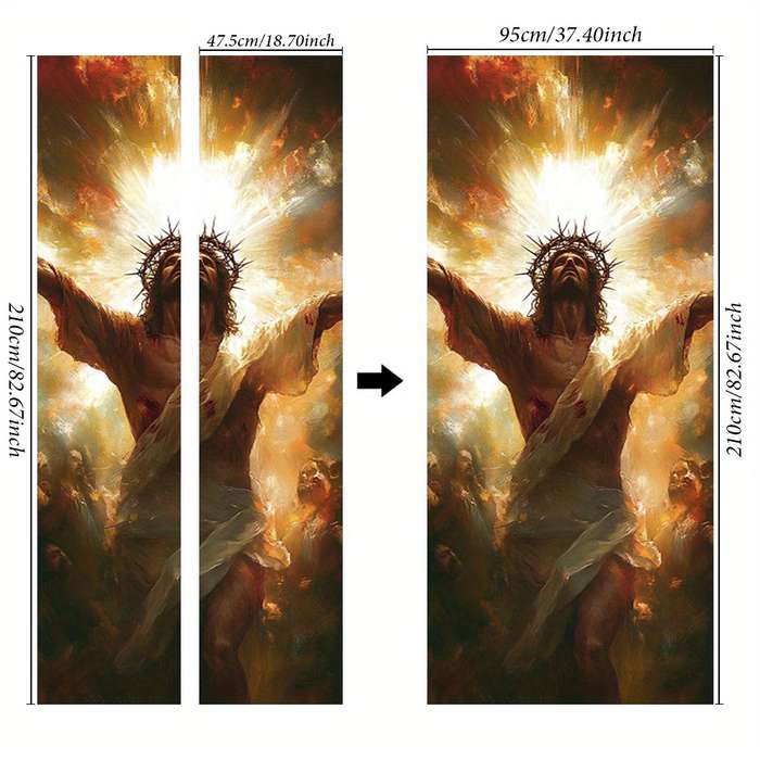 1pc 76.96x199.9cm Jesus Christian Themed Stickers
