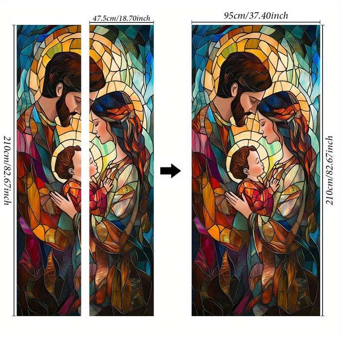 1pc 76.96x199.9cm Jesus Christian Themed Stickers