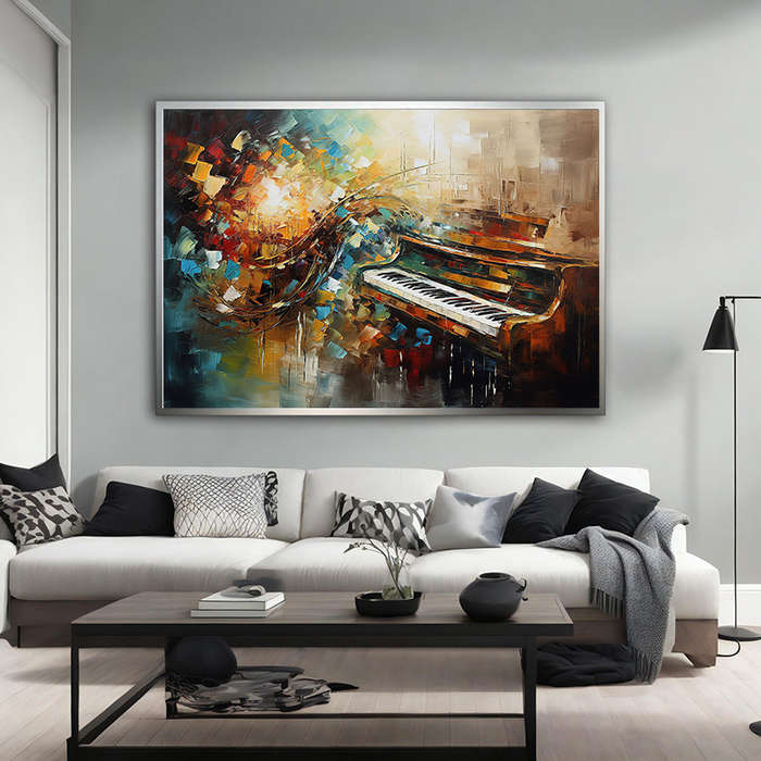 1pc  Modern Abstract Piano Wall Art  Modern Abstract Piano Wall Art Frameless Colorful Can