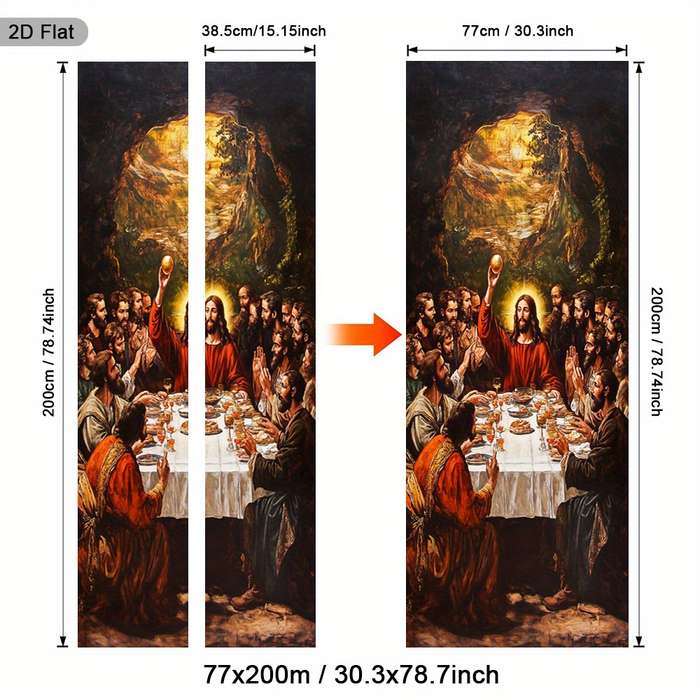 1pc 37.4x84.6 inches   95x215 cm   Jesus Christian Themed Stickers