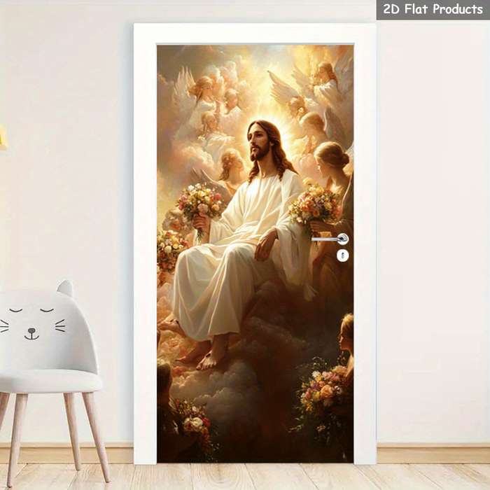 1pc 76.96x199.9cm Jesus Christian Themed Stickers