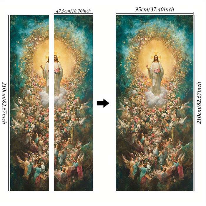 1pc 76.96x199.9cm Jesus Christian Themed Stickers