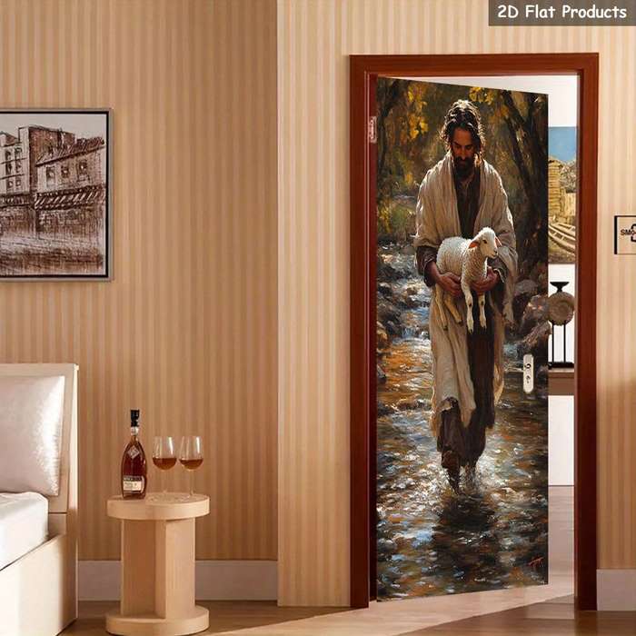1pc 76.96x199.9cm Jesus Christian Themed Stickers