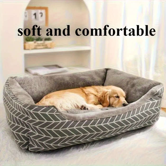 Winter Warm Plush Polyester Dog Bed