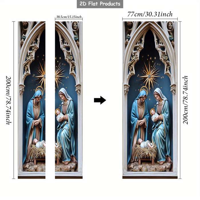 1pc 76.96x199.9cm Jesus Christian Themed Stickers