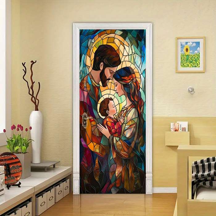 1pc 76.96x199.9cm Jesus Christian Themed Stickers