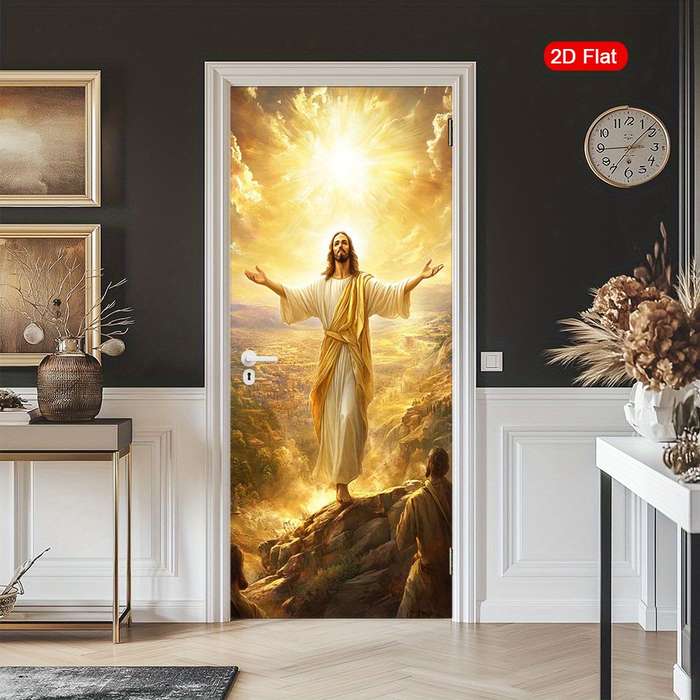 1pc 37.4x84.6 inches   95x215 cm   Jesus Christian Themed Stickers