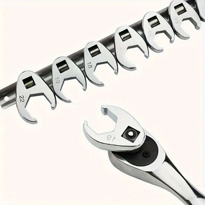10-Piece 3/8-Inch Interchangeable Head Ratchet Wrench Set