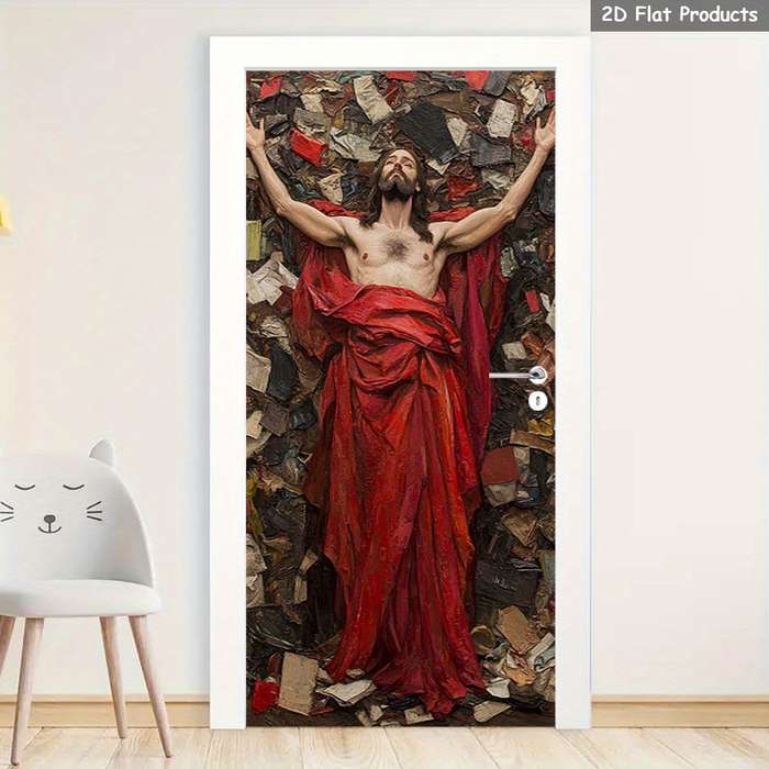 1pc 76.96x199.9cm Jesus Christian Themed Stickers