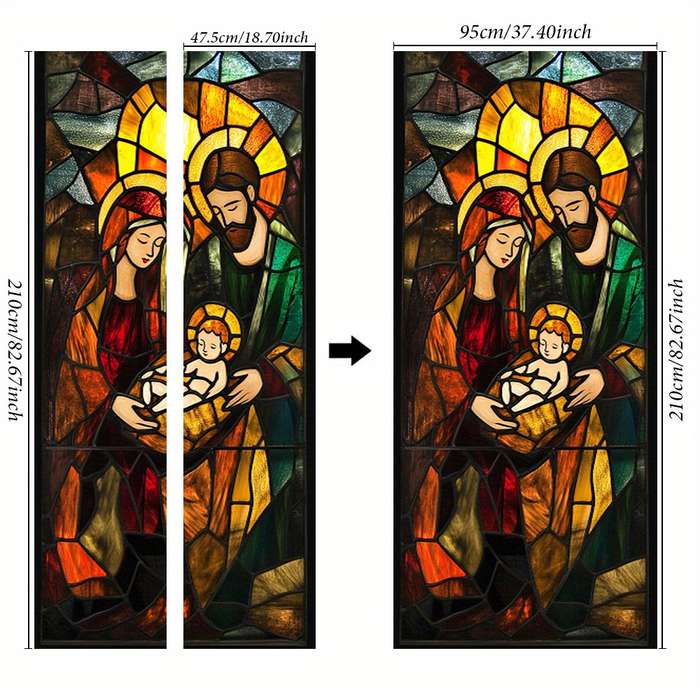 1pc 76.96x199.9cm Jesus Christian Themed Stickers