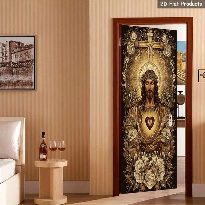 1pc 76.96x199.9cm Jesus Christian Themed Stickers
