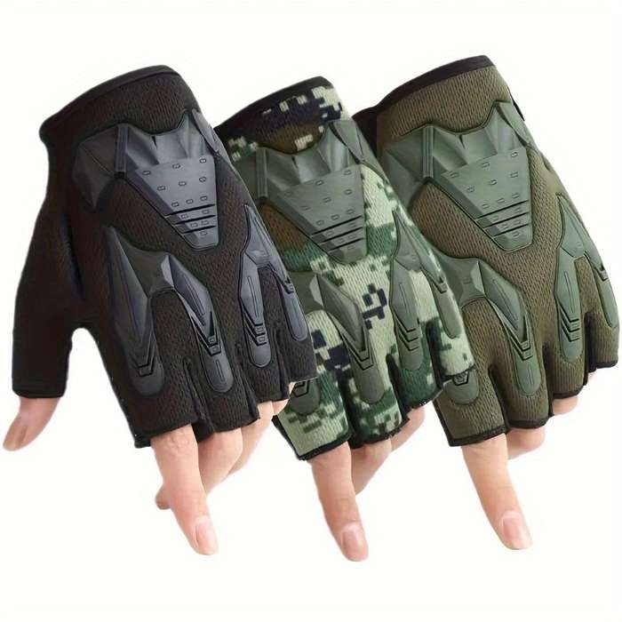 1 Pair Black One Size Outdoor Sports Gloves