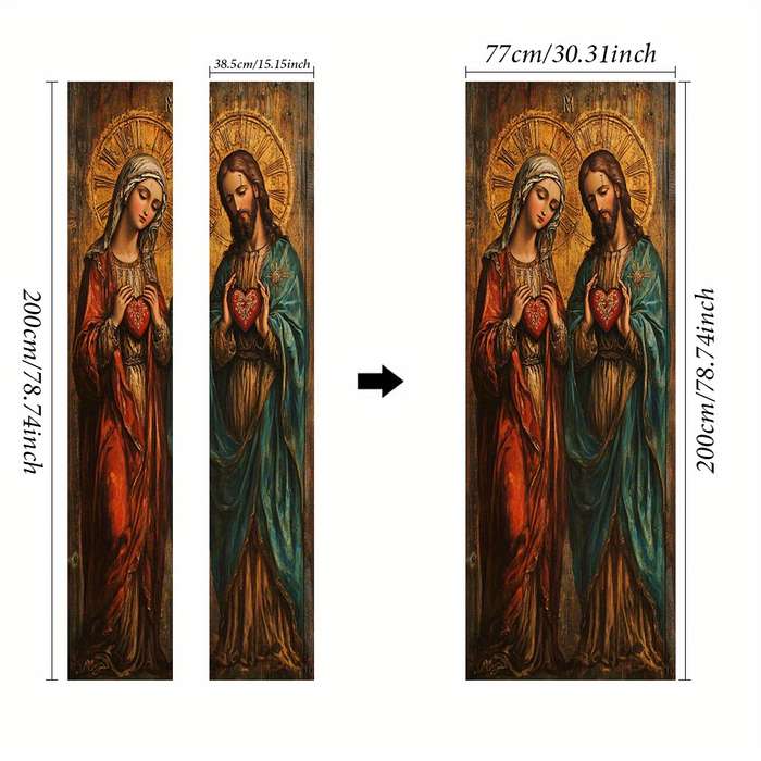 1pc 76.96x199.9cm Jesus Christian Themed Stickers
