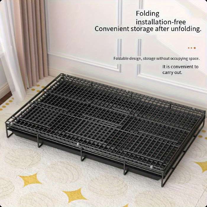1pc Black (cage + tray + feeding trough + standing pole) Pet Cage