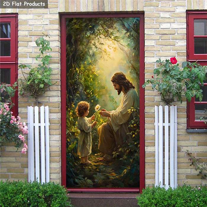 1pc 76.96x199.9cm Jesus Christian Themed Stickers
