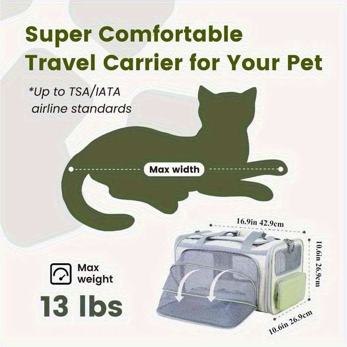 1pc Beige and Tea Green Pet Bag