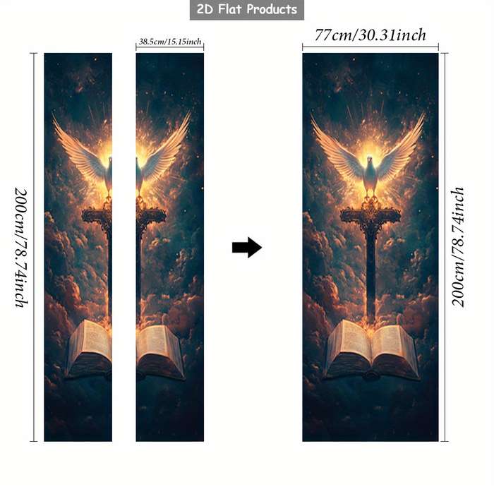 1pc 76.96x199.9cm Jesus Christian Themed Stickers