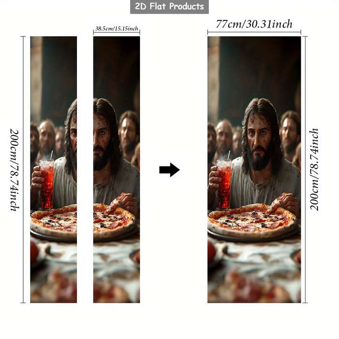 1pc 76.96x199.9cm Jesus Christian Themed Stickers