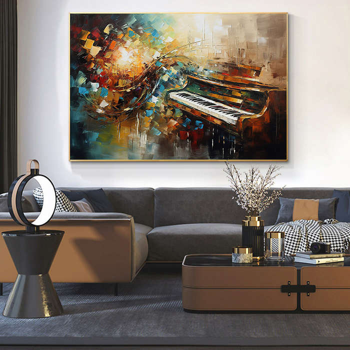 1pc  Modern Abstract Piano Wall Art  Modern Abstract Piano Wall Art Frameless Colorful Can