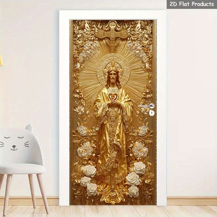 1pc 76.96x199.9cm Jesus Christian Themed Stickers