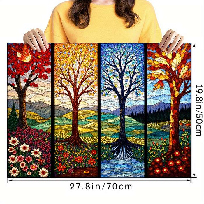 1000pcs Vibrant Four Seasons Jigsaw Puzzle Large Colorful Paper Puzzle for Adults