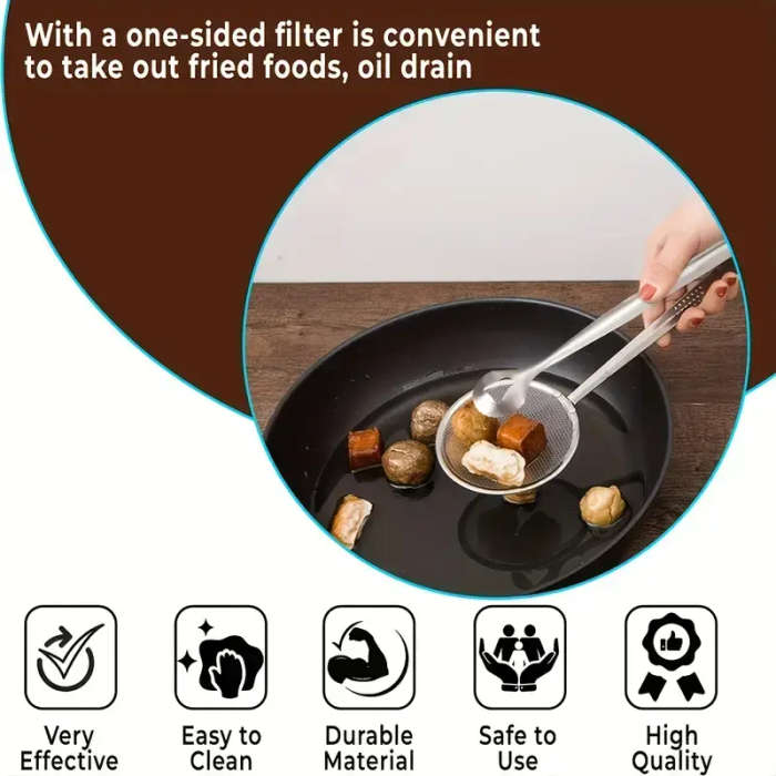 1 Piece Stainless Steel Tongs] Stainless Steel One Piece of Tongs | Versatile And Easy-To-Clean Tool