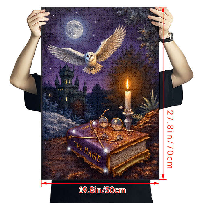 1000pcs Enchanted Forest Owl Puzzle Waterproof Scratch-Resistant Large Paper J