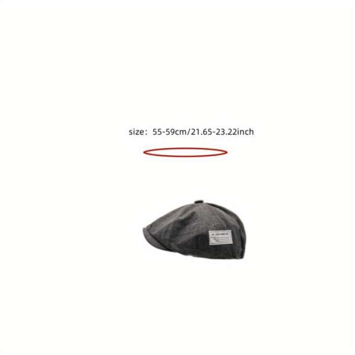 1pc Japanese Vintage-Inspired Flat Cap for Couples Lightweight Stretchy Hand Washable Ideal fo