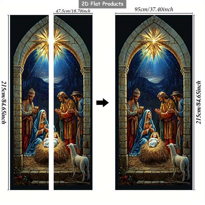1pc 76.96x199.9cm Jesus Christian Themed Stickers