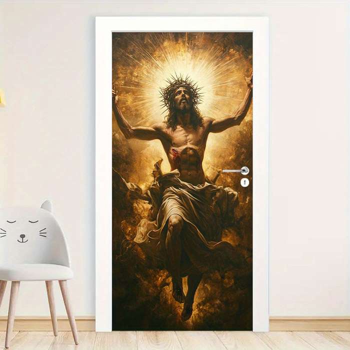 1pc 76.96x199.9cm Jesus Christian Themed Stickers