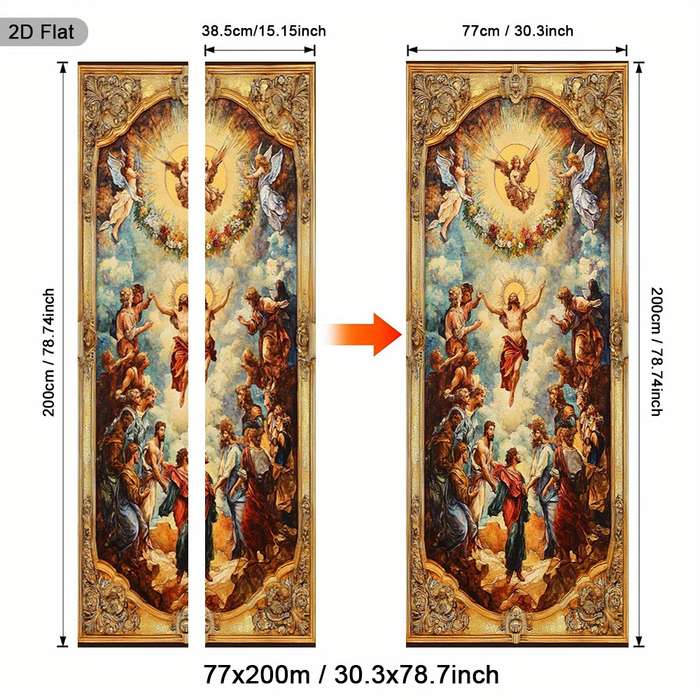 1pc 30.3x78.7 inches   77x200 cm   Jesus Christian Themed Stickers