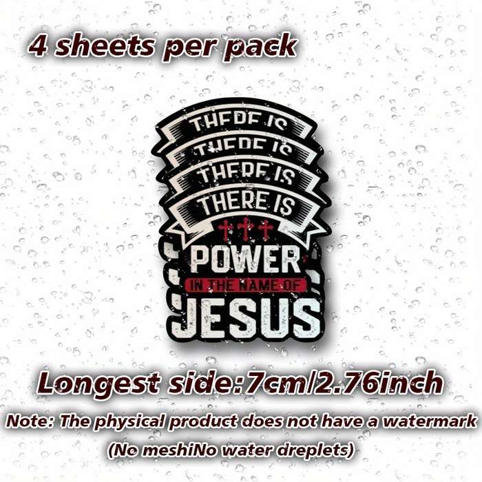 4pcs Jesus Christian Themed Stickers