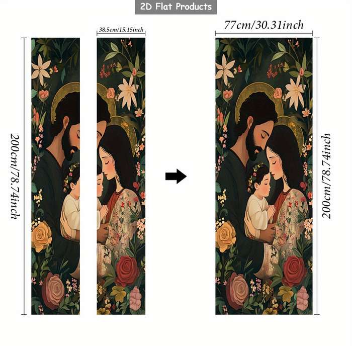 1pc 76.96x199.9cm Jesus Christian Themed Stickers