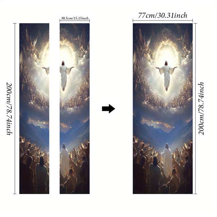 1pc 76.96x199.9cm Jesus Christian Themed Stickers