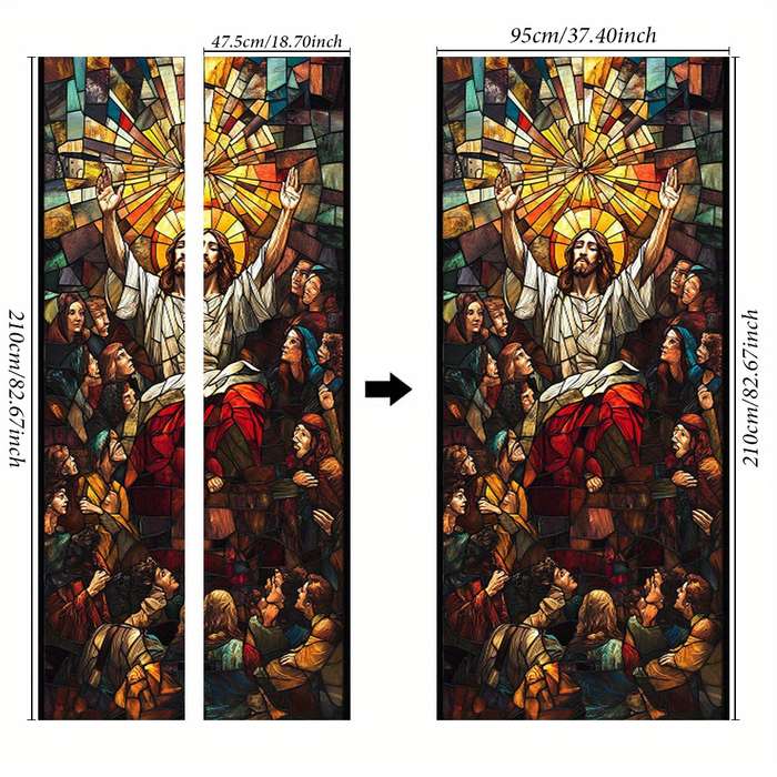 1pc 76.96x199.9cm Jesus Christian Themed Stickers