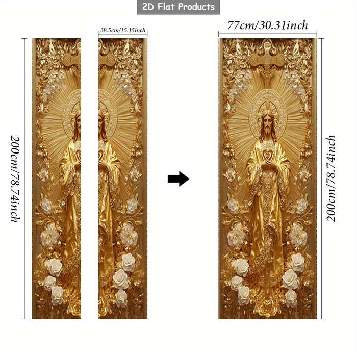 1pc 76.96x199.9cm Jesus Christian Themed Stickers