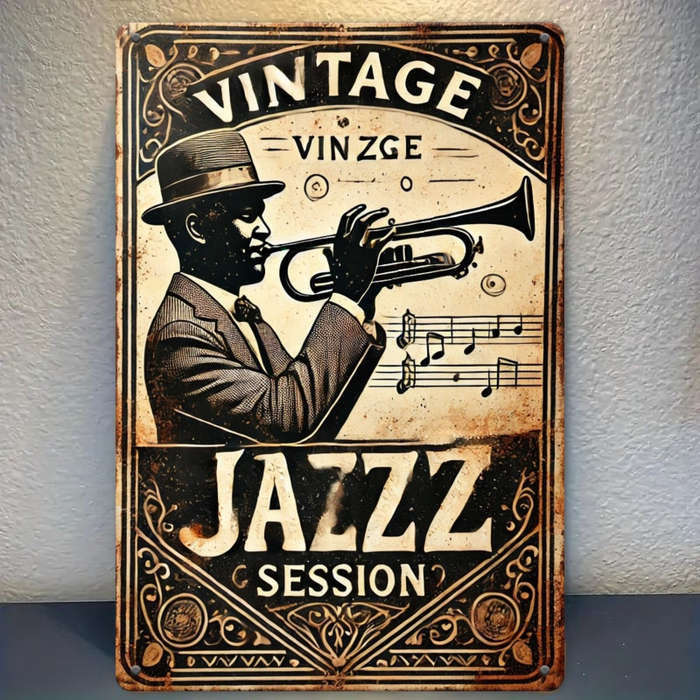 1pc A Vintage Jazz Art Metal Sign Measuring 20.32X30.48 cm a Classic Music-Themed Decoration Perf